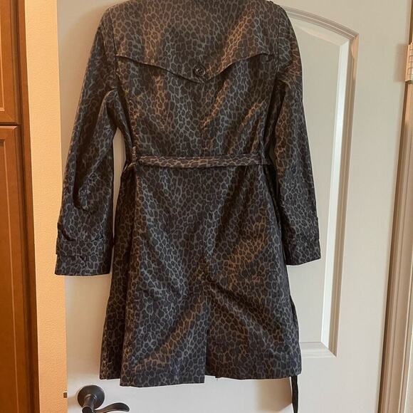 Calvin  Klein - rain trench coat greenish grey with black 36” long. - Picture 3 of 4